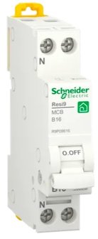 Schneider Installatie Automaat 1P + N 16A B-kar R9P09616