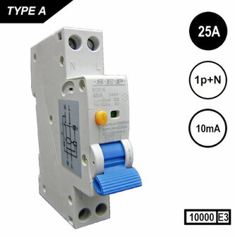 RCD18-25010 - 2 polige smalle aardlekschakelaar