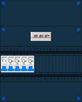 Groepenkast SEP 1 Fase 4 Groepen aardlek automaten