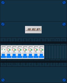 SEP Groepenkast 1 Fase 7 aardlek automaten