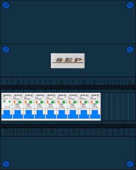 SEP Groepenkast 1 Fase 8 aardlek automaten