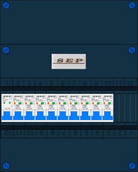 SEP Groepenkast 1 Fase 9 aardlek automaten