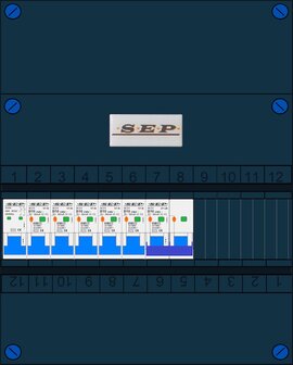 SEP Groepenkast 1 Fase 6 Groepen + 2P+2N aardlek automaat