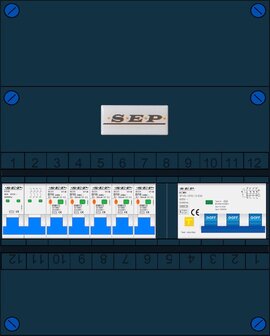 Groepenkast SEP 3 Fase 5 Groepen + 3 fase kracht-aardlekautomaat (ALA)