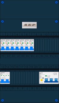 Groepenkast SEP 3 Fase 7 Groepen + 3 fase kracht-aardlekautomaat (ALA)