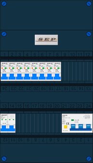 Groepenkast SEP 3 Fase 8 Groepen + 3 fase kracht-aardlekautomaat (ALA)