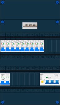 Groepenkast SEP 3 Fase 9 Groepen + 3 fase kracht-aardlekautomaat (ALA)