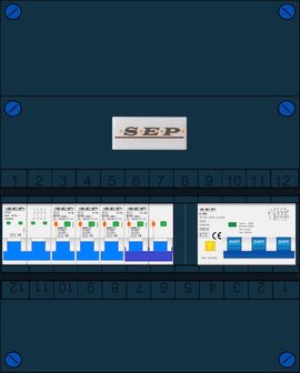Groepenkast SEP 3 Fase 3 Groepen + 1 Fornuisgroep 2P+2N + 3 fase aardlekautomaat (ALA)