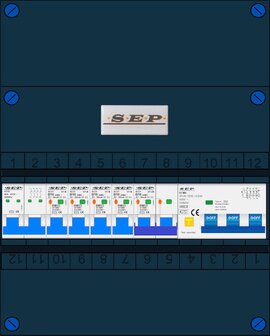 Groepenkast SEP 3 Fase 4 Groepen + 1 Fornuisgroep 2P+2N + 3 fase aardlekautomaat (ALA)