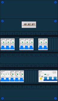 Groepenkast SEP 3 Fase 8 Groepen (INS) + 3 fase aardlekautomaat