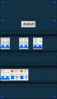Groepenkast SEP 3 Fase 4 Groepen + fornuisgroep 2P+2N (4P ALS)