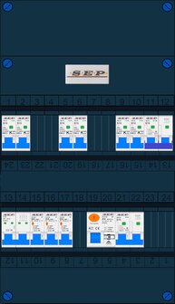 Groepenkast SEP 3 Fase 6 Groepen + fornuisgroep 2P+2N + 1 krachtgroep (INS)
