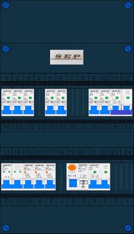 Groepenkast SEP 3 Fase 7 Groepen + fornuisgroep 2P+2N + 1 krachtgroep (INS)