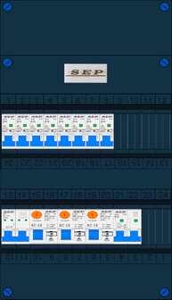 Groepenkast SEP 3 Fase 8 Groepen + 1 krachtgroep (3x ALS 4P)