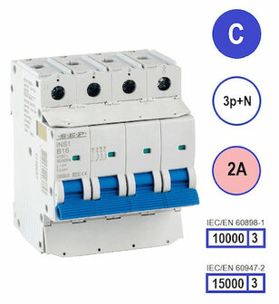 SEP INS1 inst.aut 3p+N - C - 2A - 10/15kA