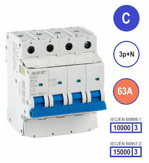 SEP INS1 inst.aut 3p+N - C - 63A - 10/15kA