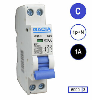 C1 Gacia Installatieautomaat 1P+N