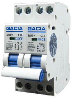 Gacia C25 installatieautomaat 2P+2N - Fornuisgroep