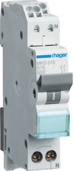 Hager MKS516 B16 Installatie Automaat 1P+N