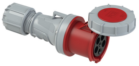 CEE contrastekker 125A 5p 400V 6h rood IP67 Power Twist