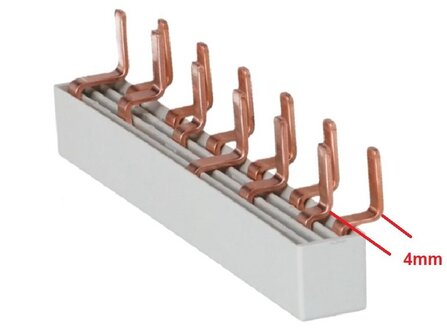 Kamrail 6 modules 12 PIN - 3 fase (6x 1P+N) 10mm&sup2;