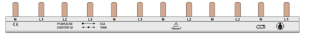 Kamrail 12 modules PIN - 3 fase (1x 3P+N - 4x 1P+N Onder) 10mm&sup2;