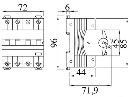 Gewiss B25 Aardlek Automaat 4 Polig (4P) 300mA - GW95179