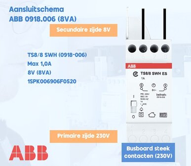 ABB 0918.006 (8VA) Aansluitschema beltrafo