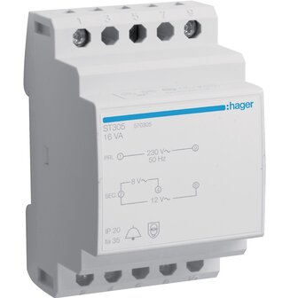 Hager Beltrafo ST305 230V/8V-12V 16VA