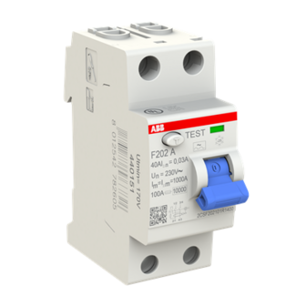 ABB Residual Current Circuit Breaker  - 2P - Type A - 30 mA - 40 A