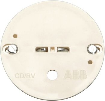 ABB Hafobox ronde deksel voor inbouwdoos, met haak, schroefbevestiging, kunststof, halogeenvrij, diameter 71mm, wit