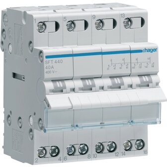 Hager SFT440 - 40A Omschakelaar 4 Polig (I-0-II)