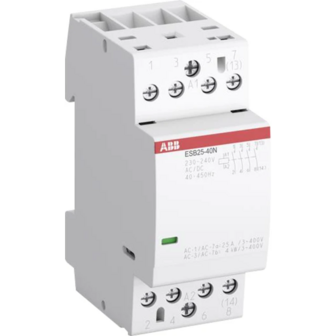ABB ESB25-40N magneetschakelaar, 220-400V, 25A, stuurspanning AC/DC, als maakcontact 4, maakcontact(en) 4, module-eenheden 2, i