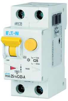 Eaton Aardlekautomaat C25 Alamat - 2 Polig (1P+N)