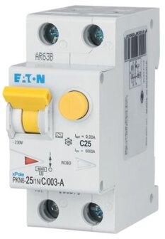Eaton Aardlekautomaat (alamat) 1P+N 25A C-kar (30mA)