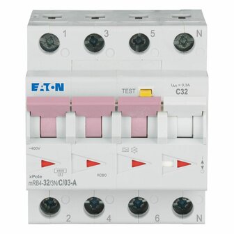 Eaton C32&nbsp;Aardlekautomaat 3P+N alamat 300mA -&nbsp;167510