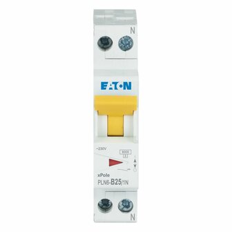 Eaton Installatie automaat B25 - 2 Polig (1P+N) / 25 Amp&eacute;re / B-karakteristiek - PLN6-B25/1N-MW - 263166