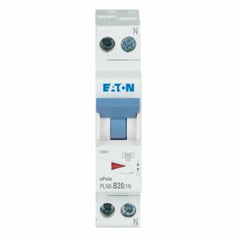 Eaton Installatie automaat B20 - 2 Polig (1P+N) / 20 Amp&eacute;re / B-karakteristiek - PLN6-B20/1N-MW - 263165