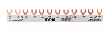 Eaton Holec Kamrail vork 6x1P+N/63A 1-fase 210mm EVG-2PHAS/12MODUL