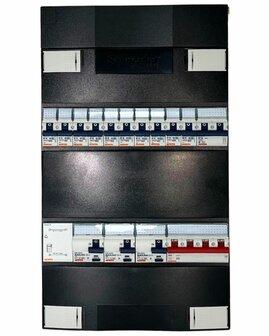 Gewiss GroepenKast 3 Fase 10 Groepen + 2P+2N Fornuisgroep + Beltrafo (3 ALS)