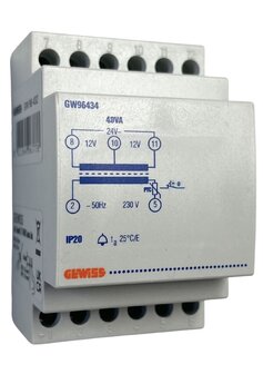 Gewiss 40VA Beltrafo/Beltransformator. 3 Modules