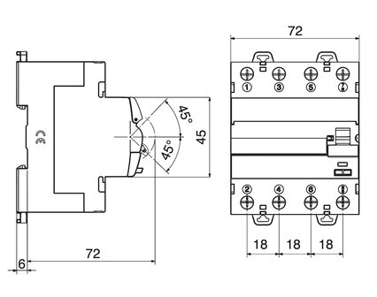Gewiss-GWD4532-4p-TypeB-Aardlekschakelaar-40A-30mA