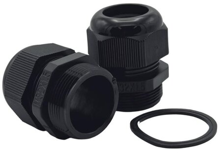 Wartel Zwart M32x1,5mm (12-21mm)
