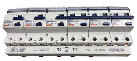 Vork Kamrail 3 Fase 6x 2P Aardlekschakelaars/Aardlekautomaten - GW96491