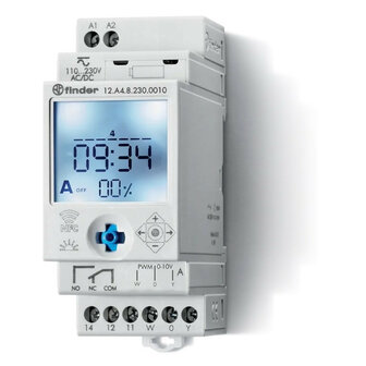 finder tijdschakelklok 0-10v 230vac 12.a4.8.230.0010