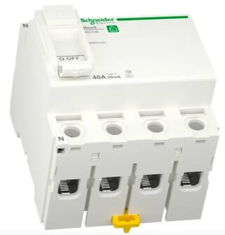 Schneider AardlekSchakelaar 4P 40A 30mA R9R35440 Resi9