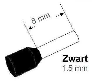 Adereindhuls 1,5mm2 Geisoleerd Voor VDS (4 stuks)