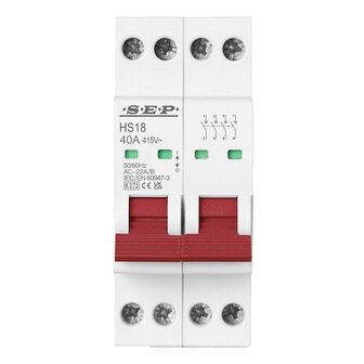 SEP HS18 hoofdschakelaar 4 polige 40A (AC22) - rode hendel