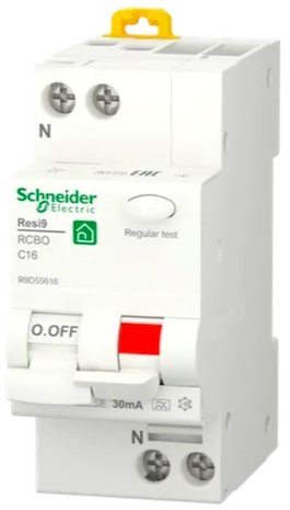 Schneider Aardlek Automaat 1P + N 16A 30mA C-kar R9D55616