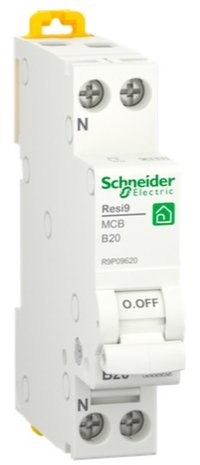 Schneider Installatie Automaat 1P + N 20A B-kar R9P09620